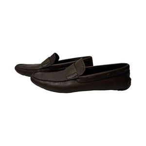 Prada Italy US Men's Brown Leather Driving Shoes Moccasin Loafers Driver sz 10.5